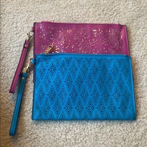 aldo colorful clutches comes as a duo